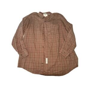 Vintage Savane Plaid Button Up Shirt 100% Cotton Size Large